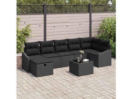 Multidom Sada pohoviek s vankúšom 8 pcs polyratan