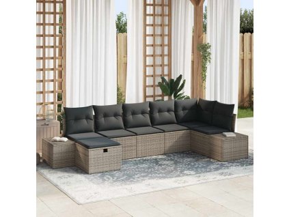 Multidom Sada pohoviek s vankúšom 7 pcs polyratan