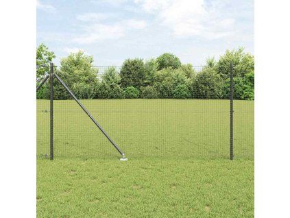 Multidom Stĺp na plot. Sivá 10 x 1,2 m (25 x 25 mm sieť) Ocel a PVC