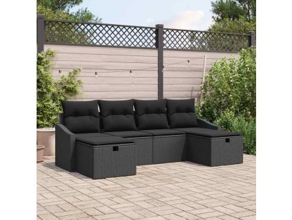 Multidom Sada pohoviek s vankúšom 6 pcs polyratan