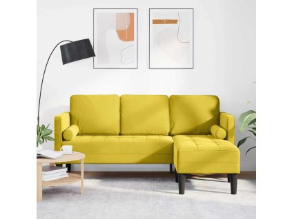 Multidom Sada pohoviek s vankúšom Žltá Polyester