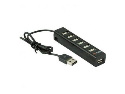 USB rozbočovač YENKEE YHB 7001BK Hub 7xUSB2 černý