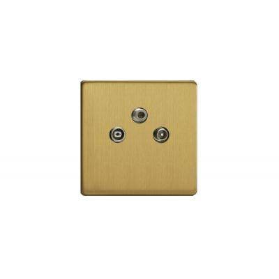 Luxusná Govena zásuvka RTV/Sat koncová, brúsená mosadz