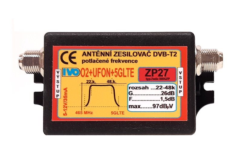 E-shop IVO Zosilňovač ZP27-X, 26dB s filtrom O2+UFON+5GLTE, 22-48.k