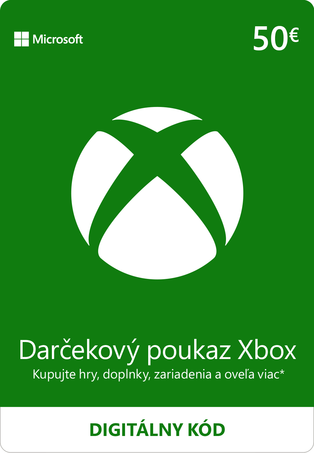 E-shop MICROSOFT ESD XBOX - Dárková karta Xbox 50 EUR K4W-02563