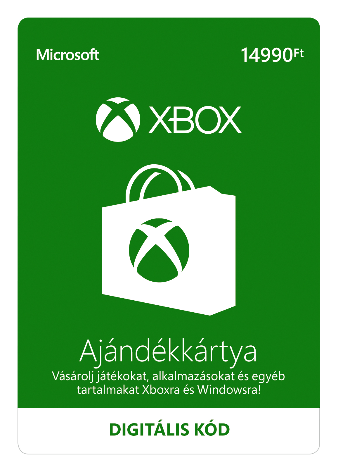 E-shop MICROSOFT ESD XBOX - Dárková karta Xbox 14990 HUF K4W-03498