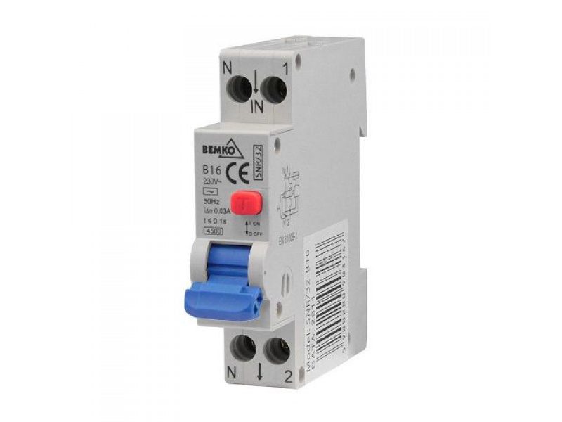Prúdový chránič 1P B10 10A/30mA s ističom