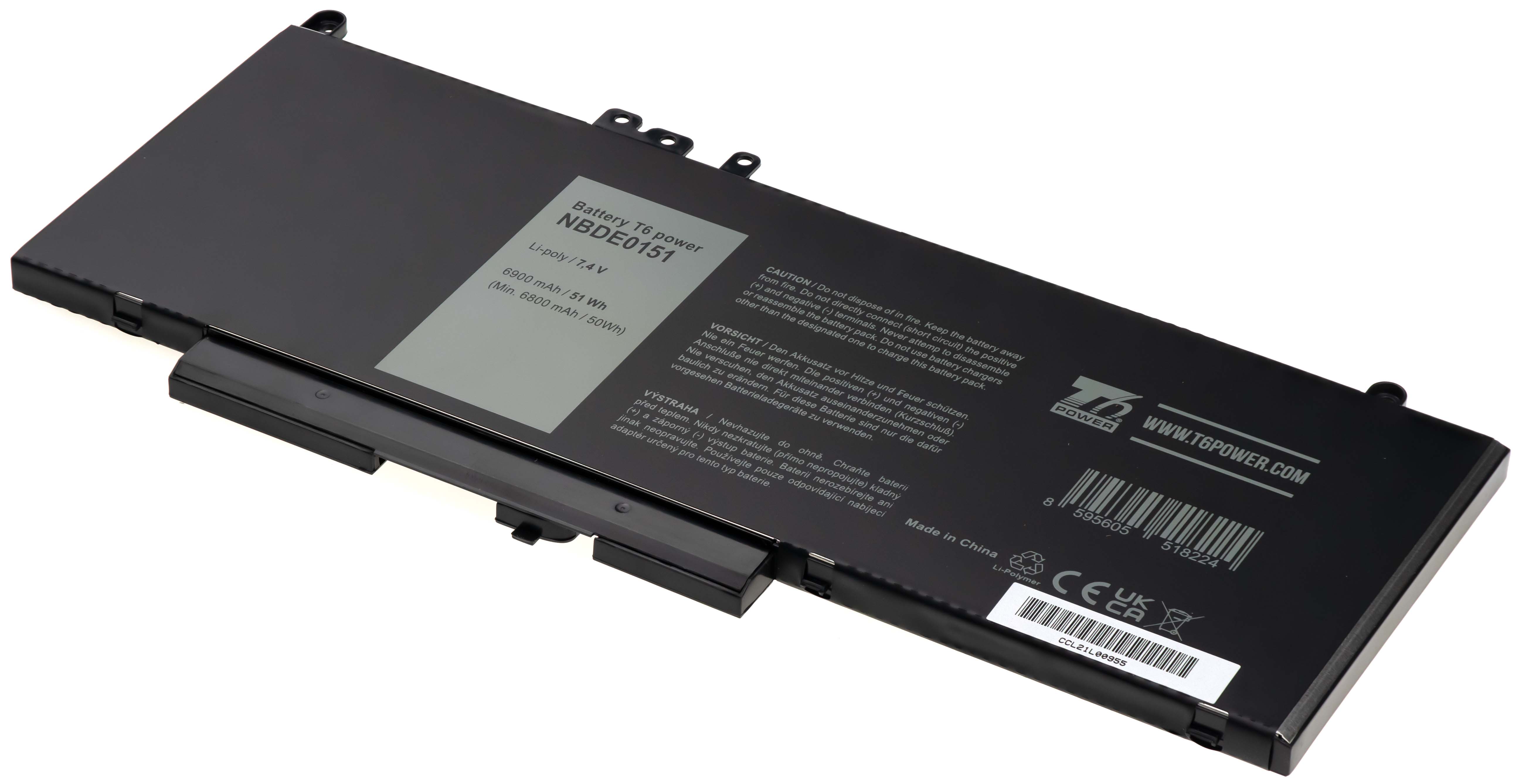 E-shop Baterie T6 power Dell Latitude E5450, E5550, E5250, 3150, 3160, 6900mAh, 51Wh, 4cell, Li-pol NBDE0151