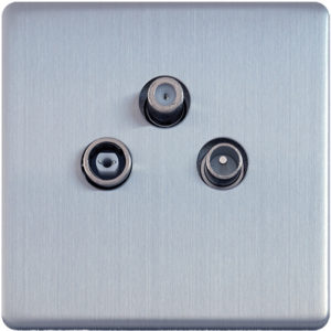 Luxusná Govena zásuvka RTV/Sat koncová, brúsená oceľ