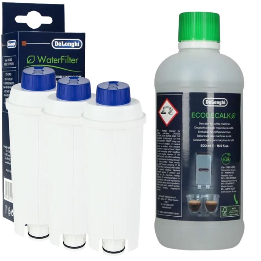 DeLonghi DLS C002 vodní filtr 3 ks + DeLonghi EcoDecalk 500 ml