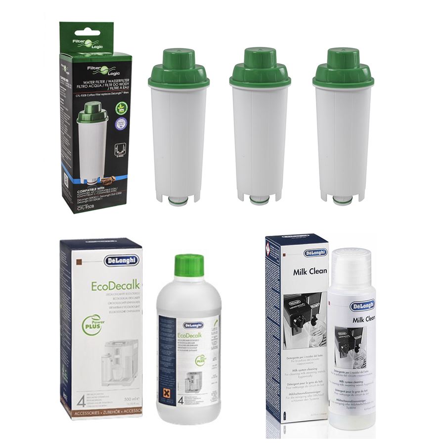 E-shop DeLonghi DLS C002 - Filter Logic CLF-950 (náhrada) 3 ks + EcoDecalk 500 ml +DeLonghi SER3013 Milk Clean