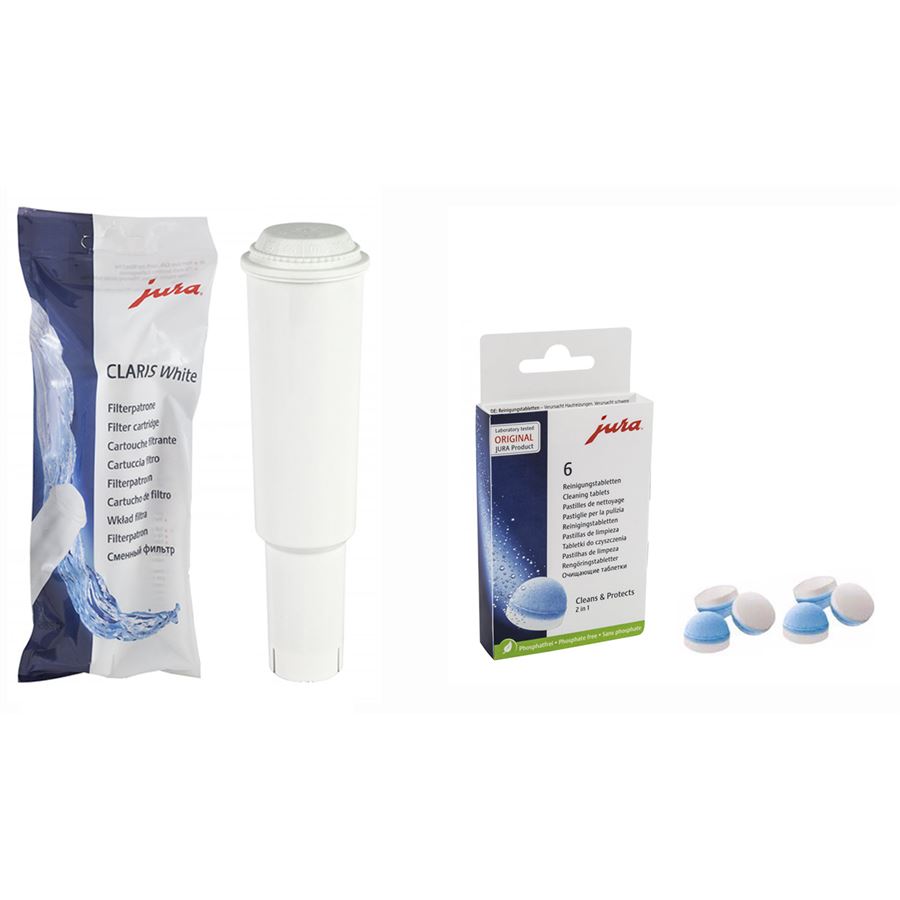 E-shop Filtry ke kávovarům JURA CLARIS filtr WHITE + Jura čisticí tablety 6 ks