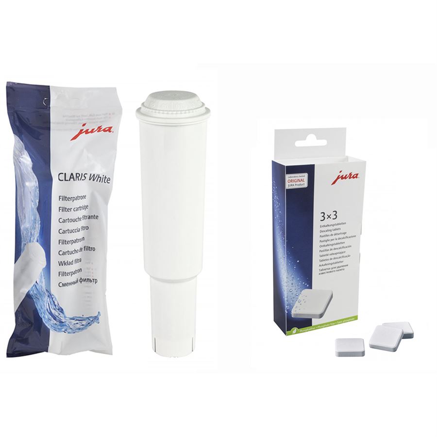 E-shop Filtry ke kávovarům JURA CLARIS filtr WHITE + Jura odvápňovací tablety 3 x 3 ks