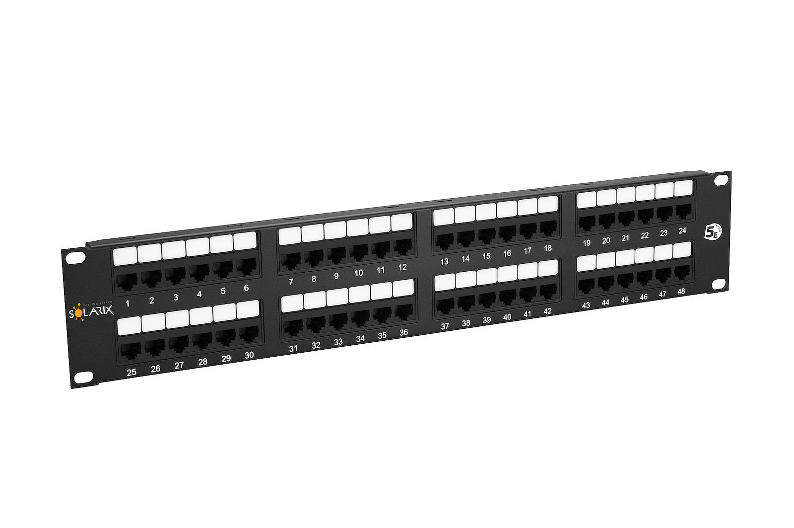 E-shop Patch panel Solarix 48 x RJ45 CAT5E UTP 150 MHz černý 2U SX48-5E-UTP-BK