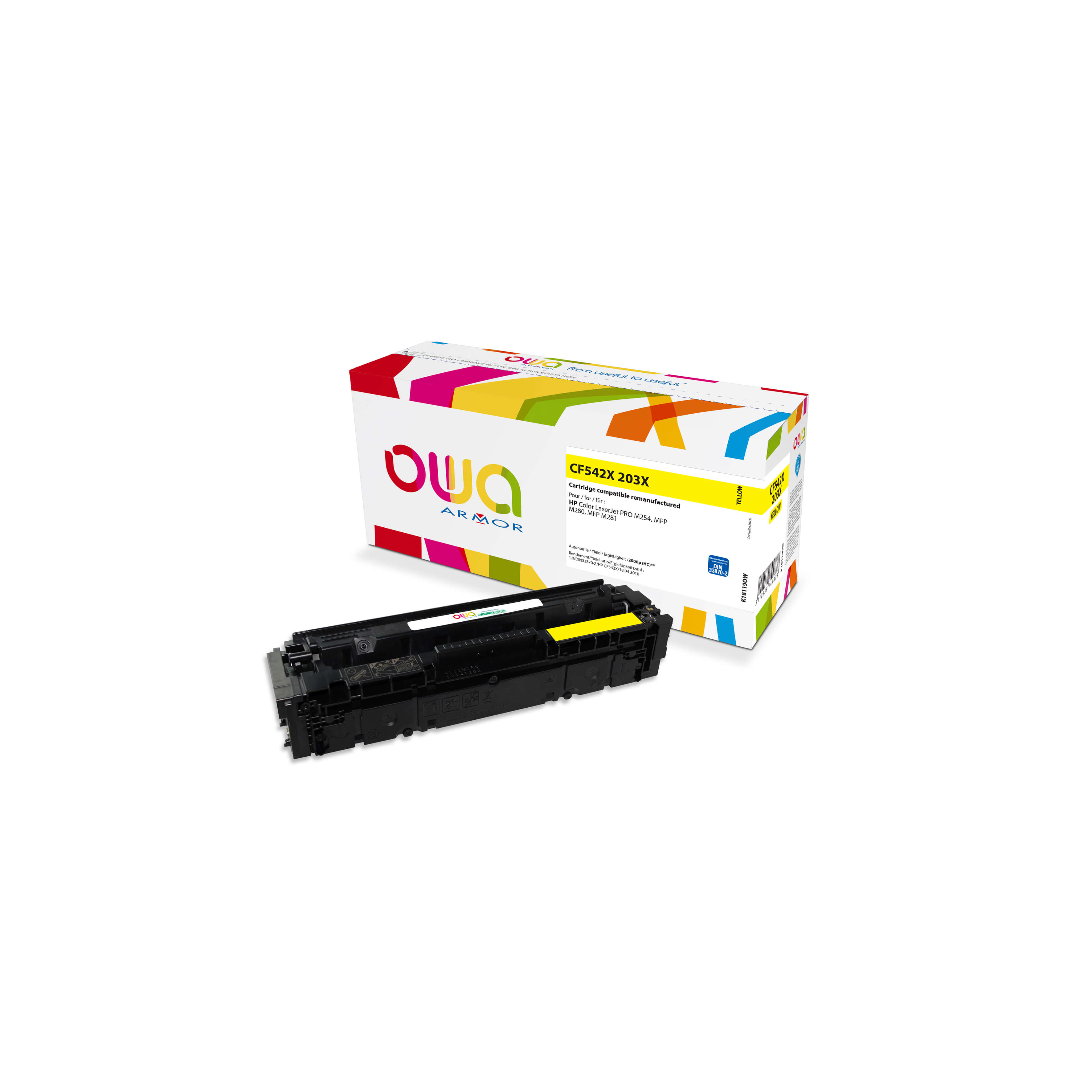 E-shop OWA Armor toner kompatibilní s HP CF542X, 2500st, žlutá/yellow K18119OW