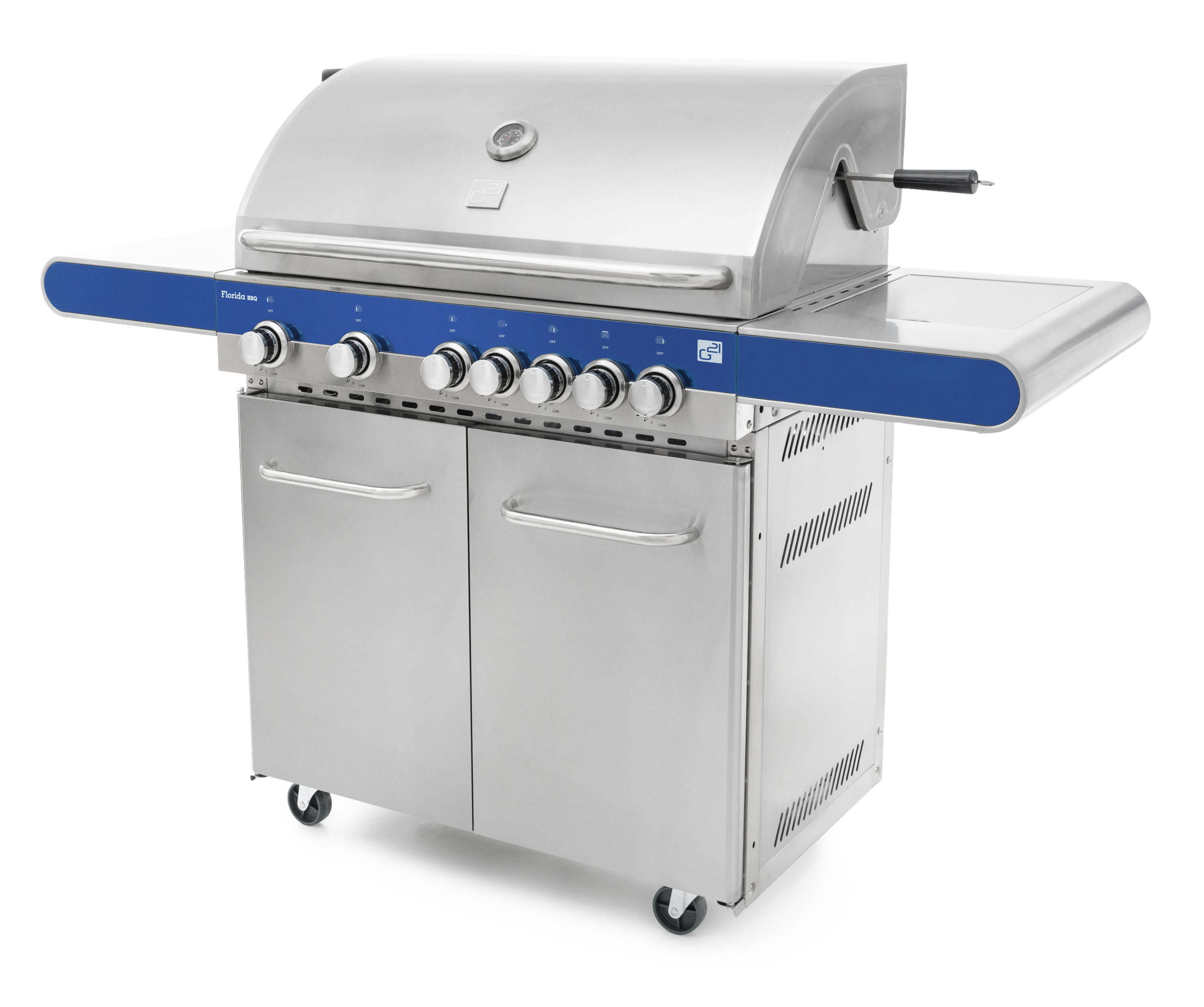 E-shop Plynový gril G21 Florida BBQ Premium line, 7 horákov + zadarmo redukčný ventil GAH-7RBSBlue