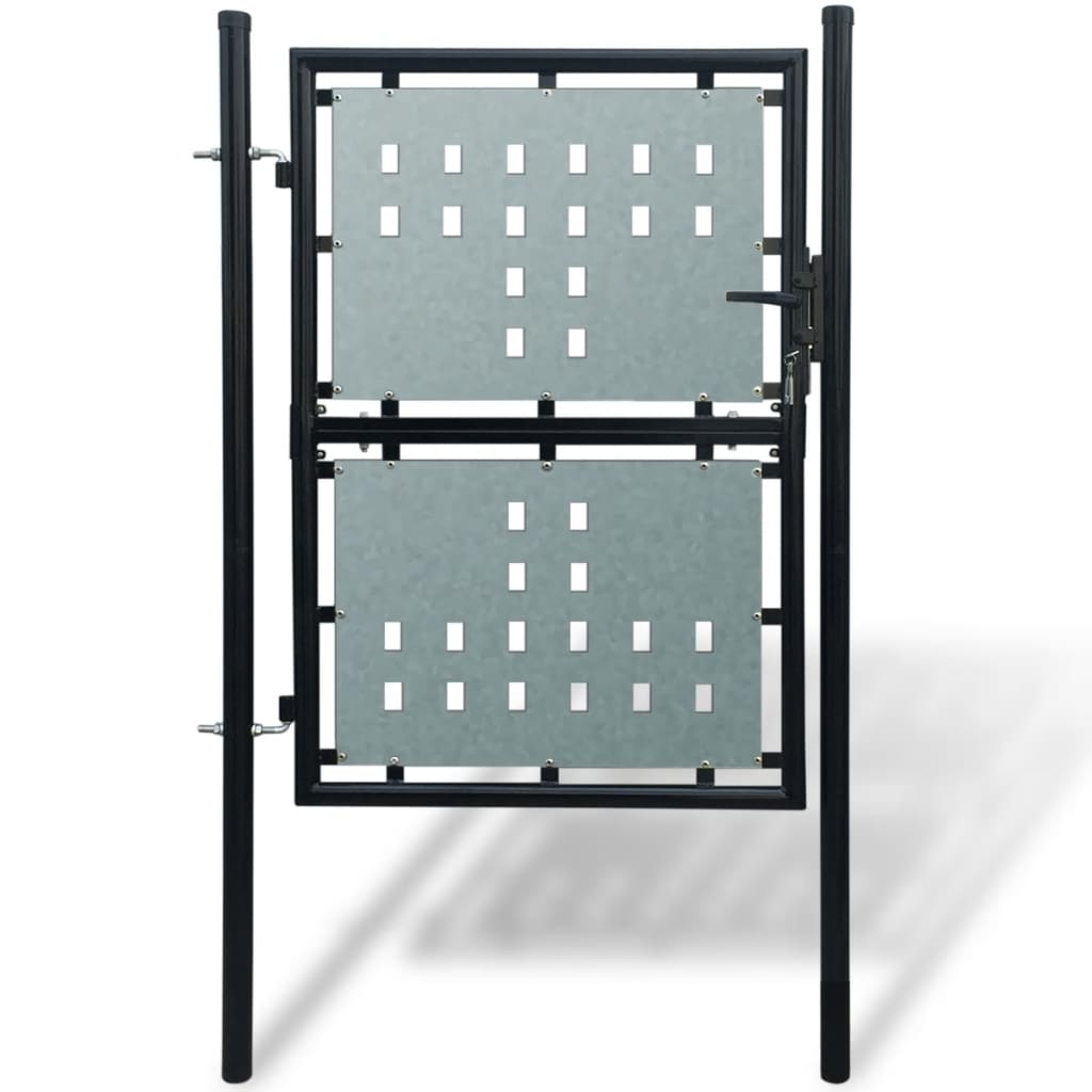 E-shop Multidom Čierna jednokrídlová plotová brána 100x175 cm