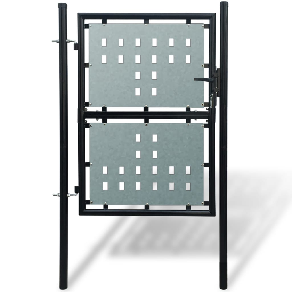 E-shop Multidom Čierna jednokrídlová plotová brána 100x225 cm