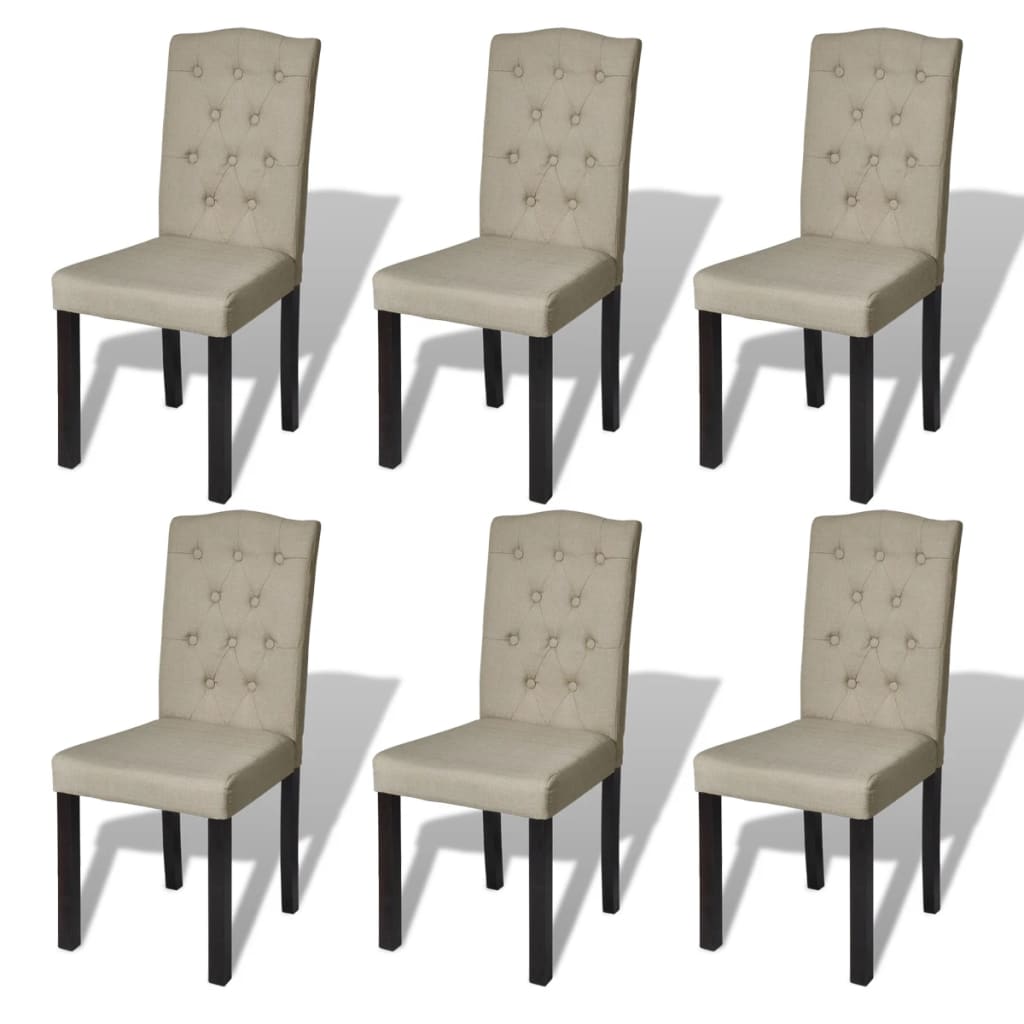 E-shop Multidom Jedálenské stoličky 6 ks, ťavia farba, látka