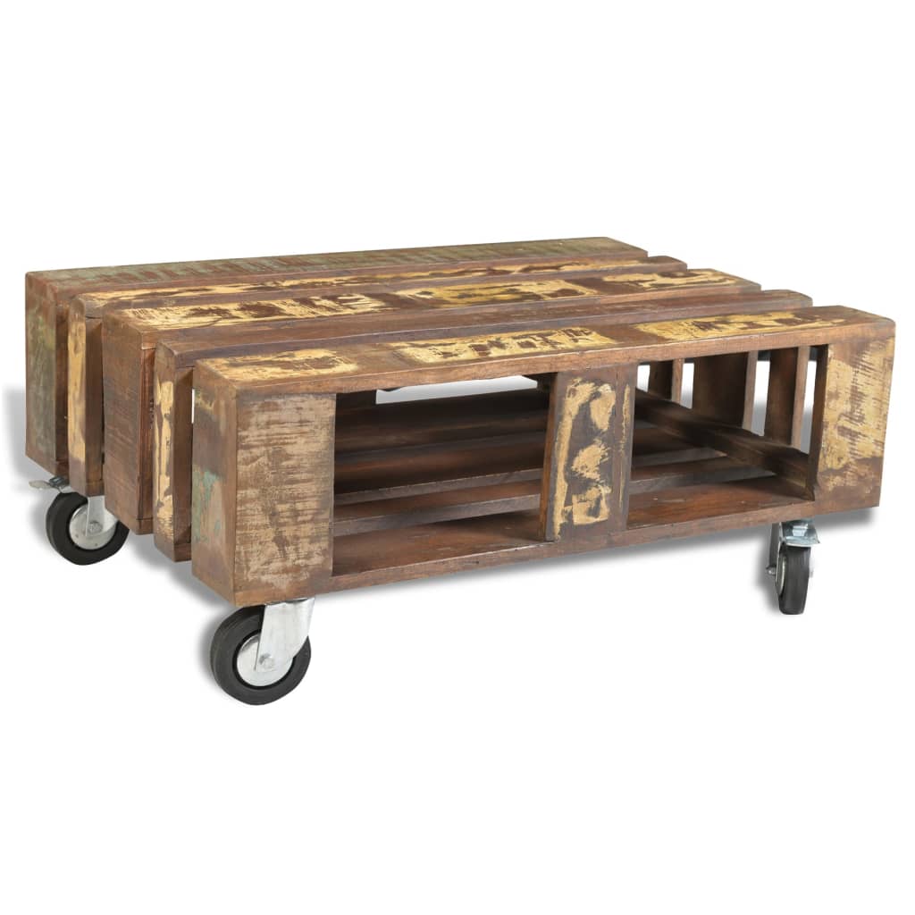 E-shop Multidom Konferenčný stolík so 4 kolieskami, recyklované drevo