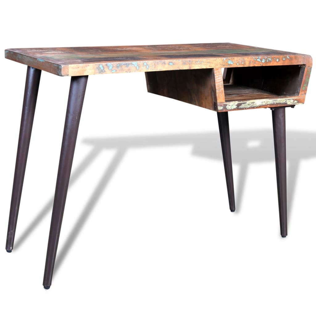 E-shop Multidom Písací stôl z recyklovaného masívu, železné nohy