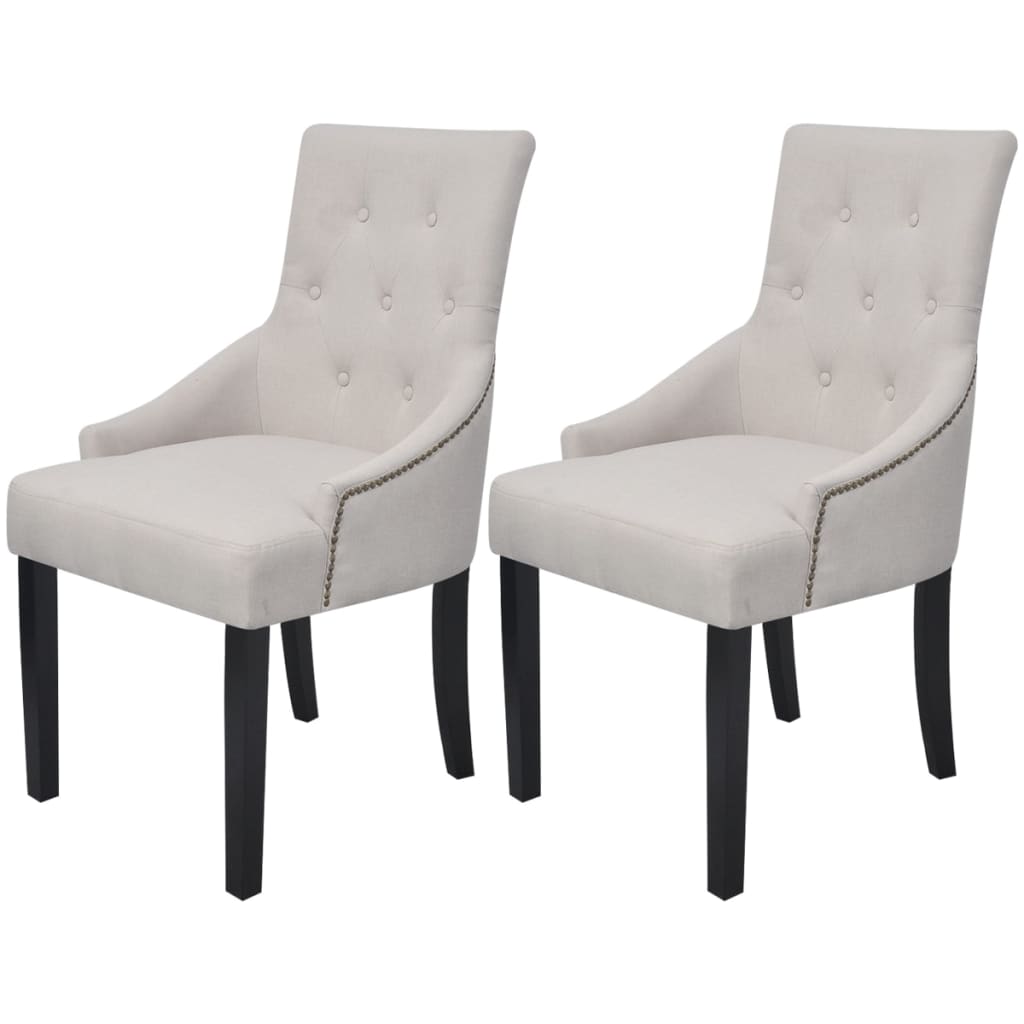 E-shop Multidom Jedálenské stoličky 2 ks, krémovo sivé, látka