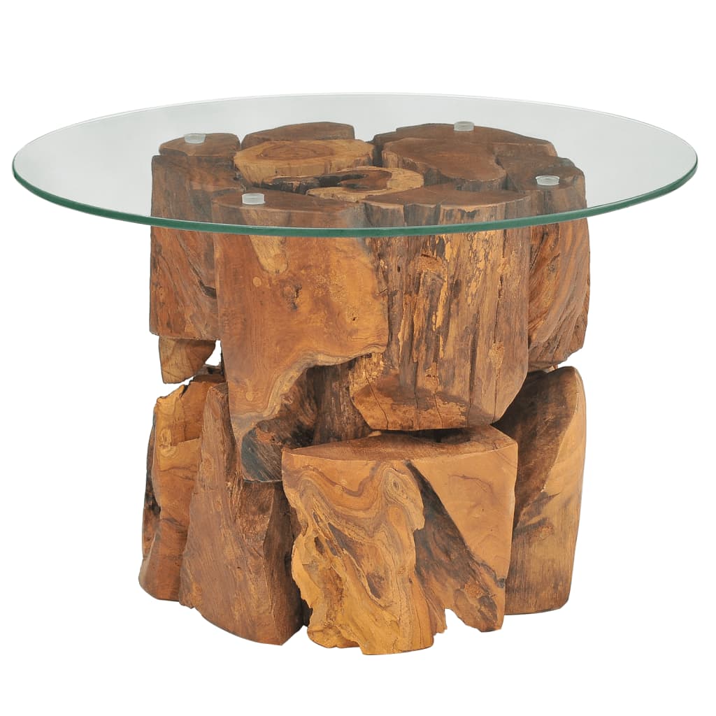 E-shop Multidom Konferenčný stolík, tíkový masív, naplavené drevo 60 cm