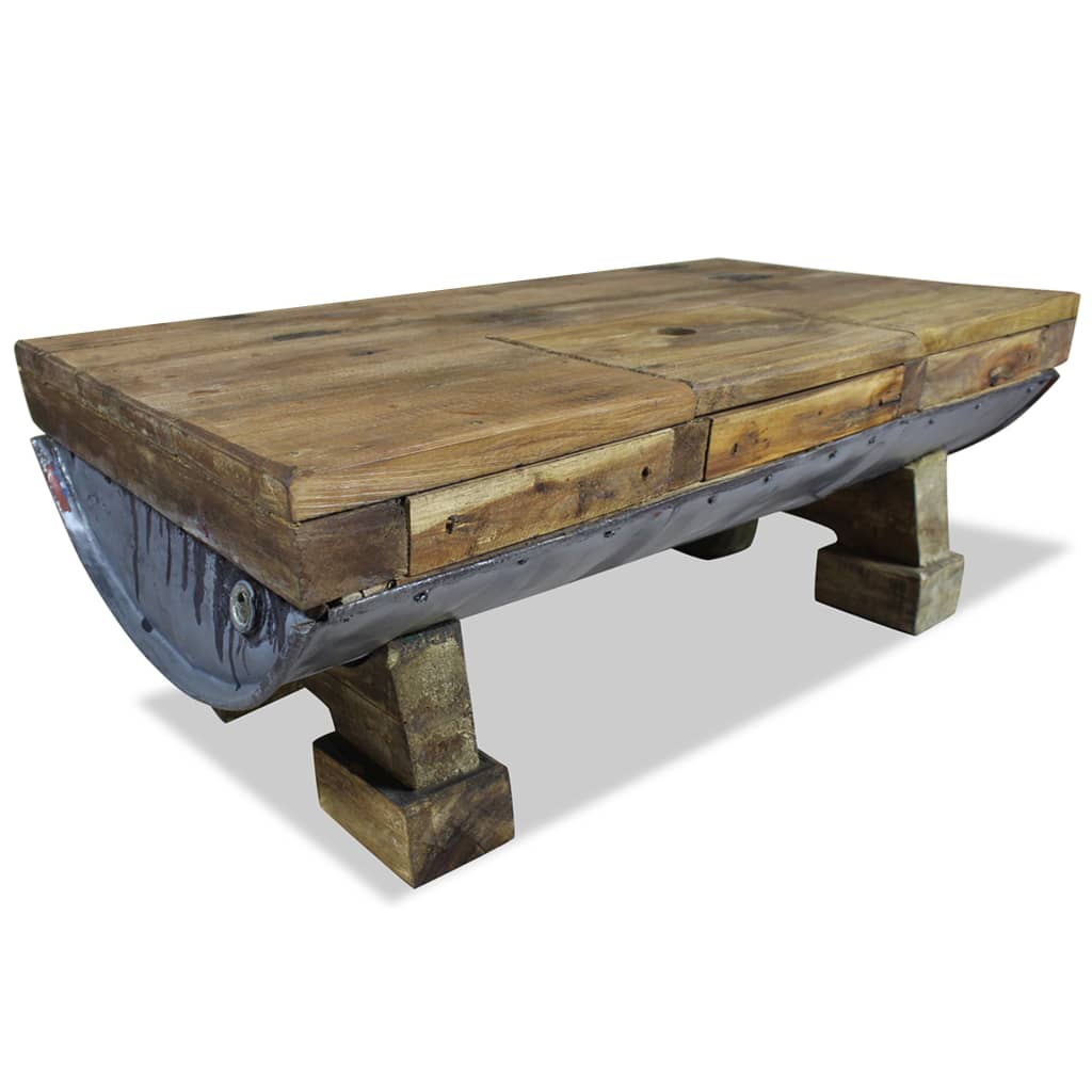 E-shop Multidom Konferenčný stolík z masívneho recyklovaného dreva, 90x50x35 cm