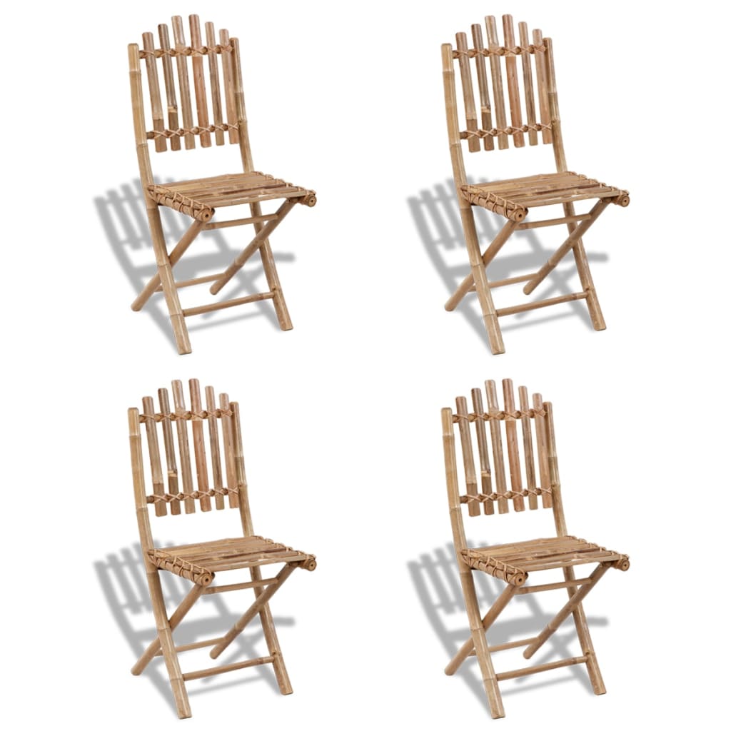 E-shop Multidom Skladacie vonkajšie stoličky, bambus 4 ks