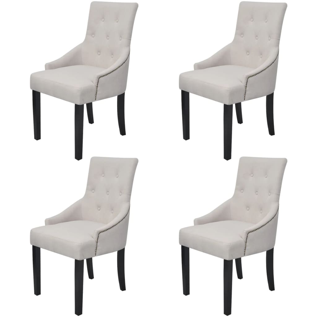 E-shop Multidom Jedálenské stoličky 4 ks, krémovo sivé, látka