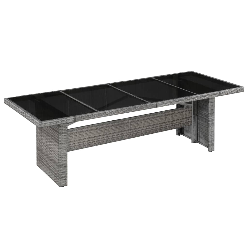 E-shop Multidom Záhradný stôl 240x90x74 cm, polyratan a sklo