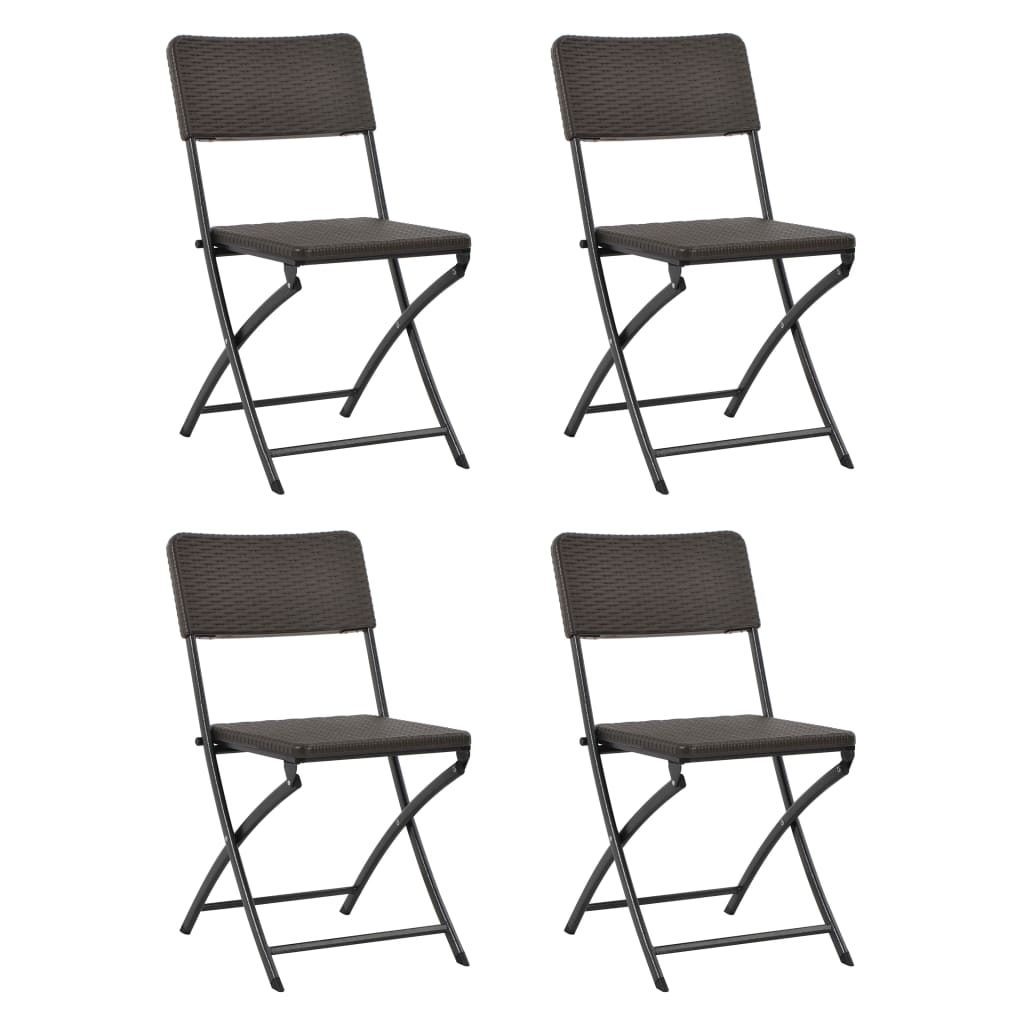 E-shop Multidom Skladacie záhradné stoličky 4 ks, HDPE a oceľ, hnedé