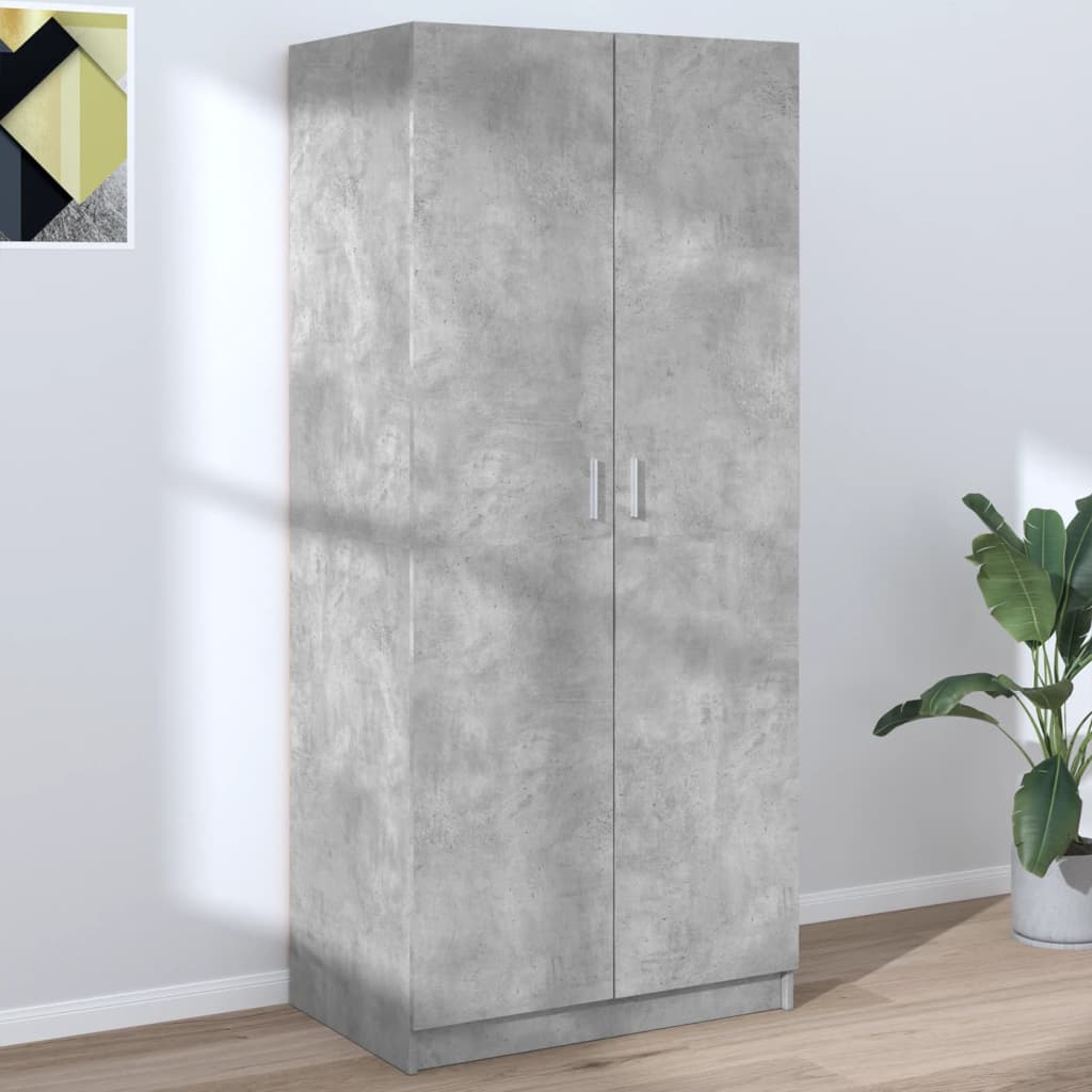 E-shop Multidom Šatník betónovo-sivý 80x52x180 cm drevotrieska
