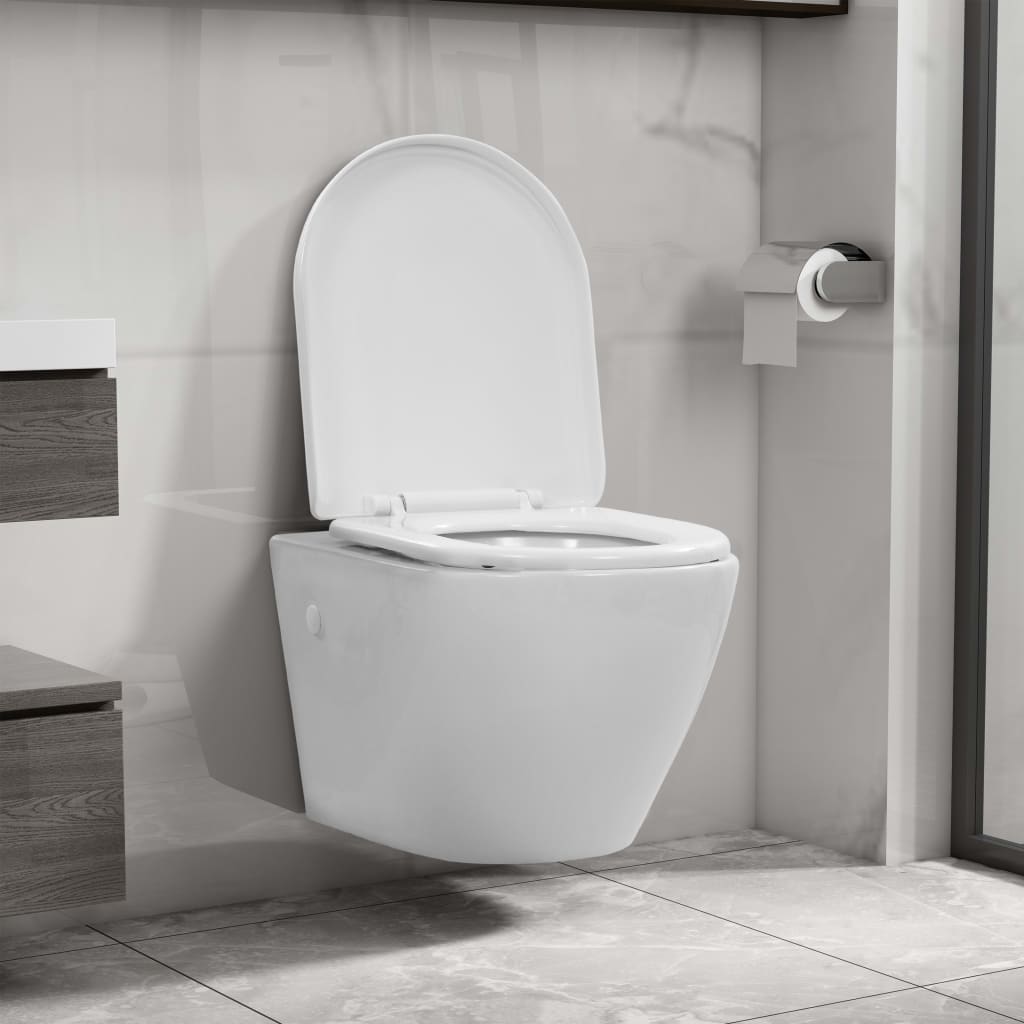 E-shop Multidom Závesné bezokrajové WC biele keramické