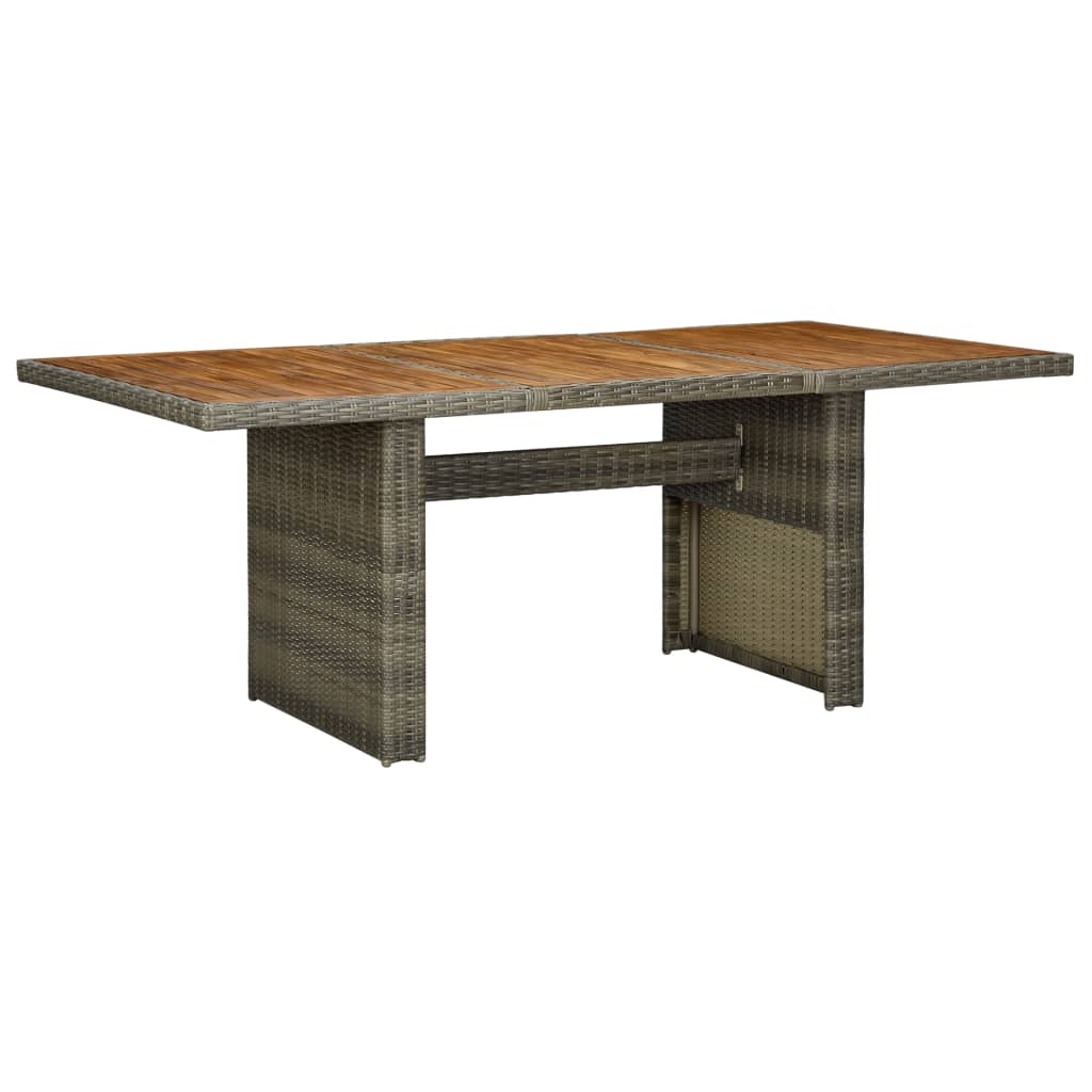 E-shop Multidom Záhradný stôl, hnedý, polyratan a akáciový masív