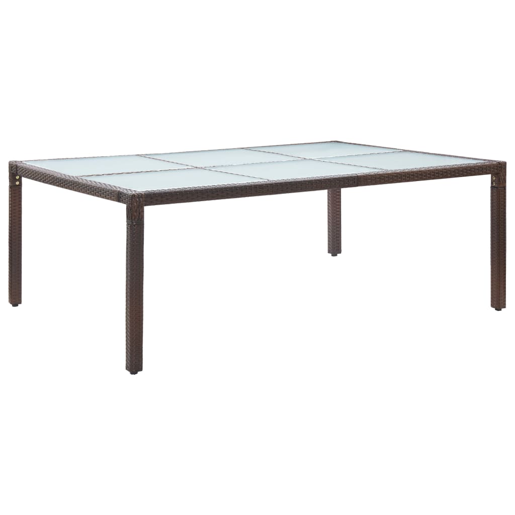 E-shop Multidom Vonkajší jedálenský stôl hnedý 200x150x74 cm polyratan