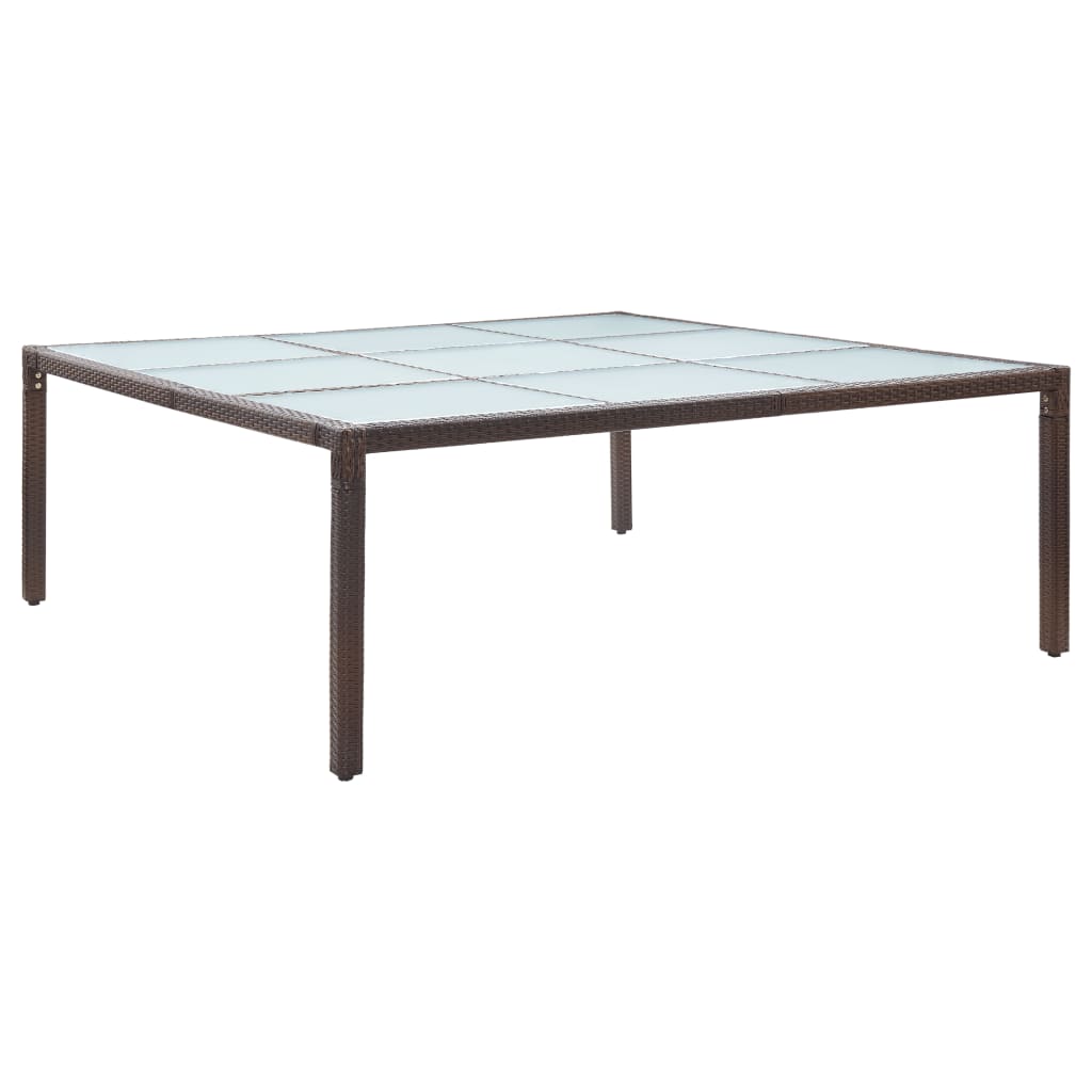 E-shop Multidom Záhradný jedálenský stôl hnedý 200x200x74 cm polyratanový