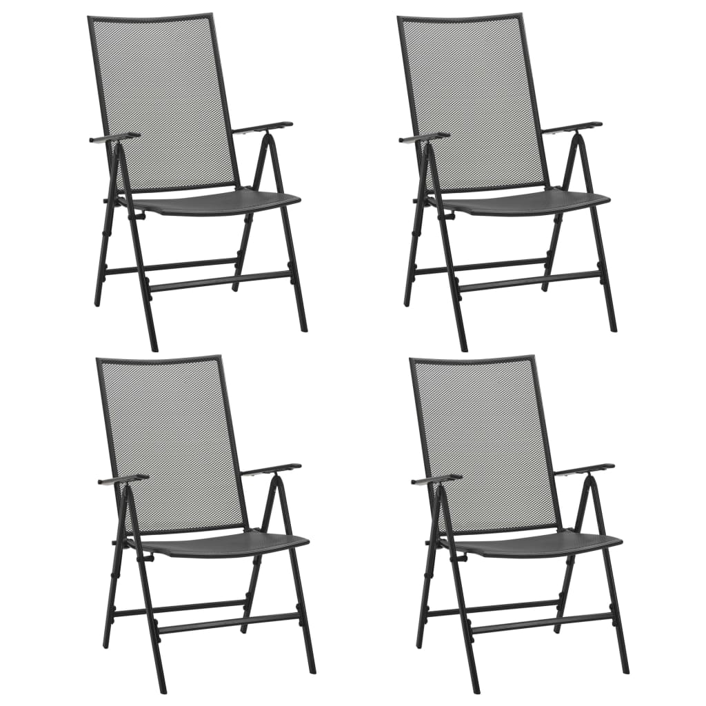 E-shop Multidom Skladacie sieťovinové stoličky 4 ks oceľové antracitové