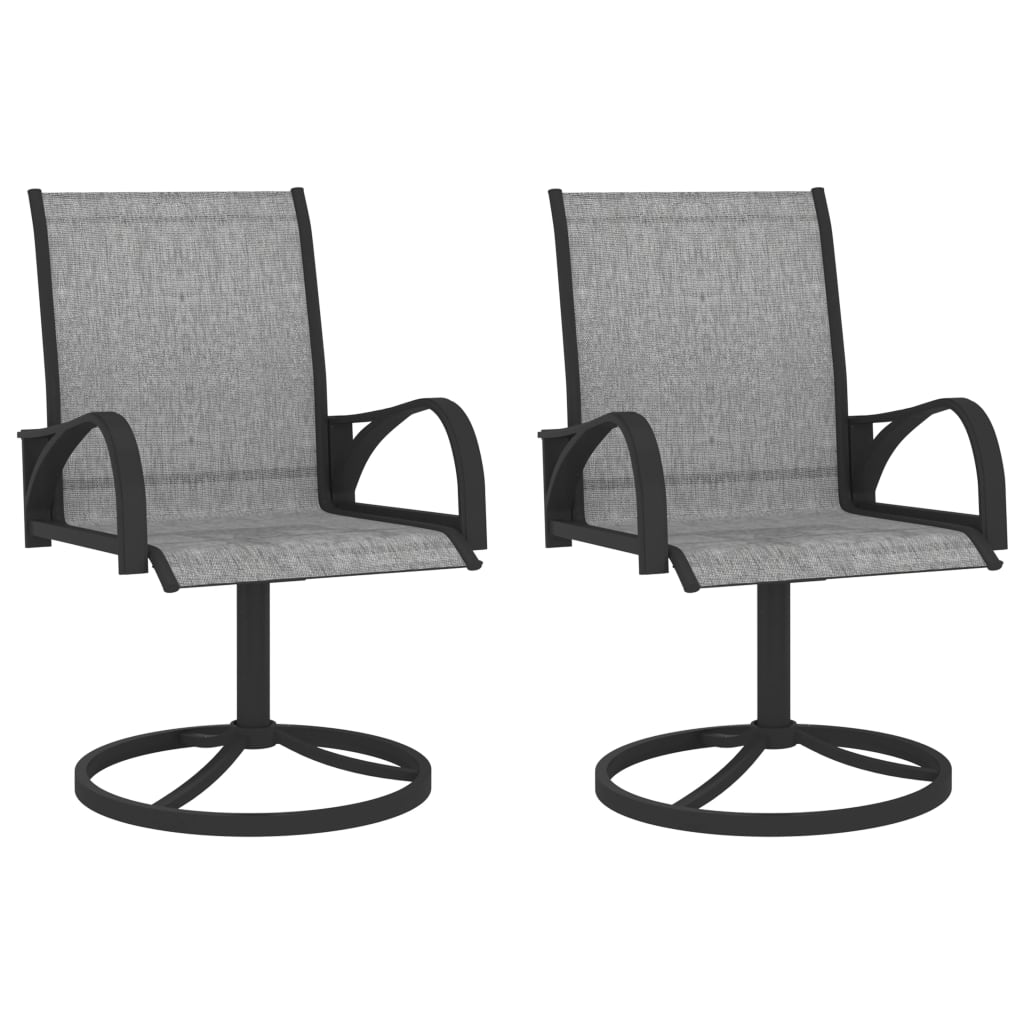 E-shop Multidom Záhradné otočné stoličky 2 ks textilén a oceľ sivé