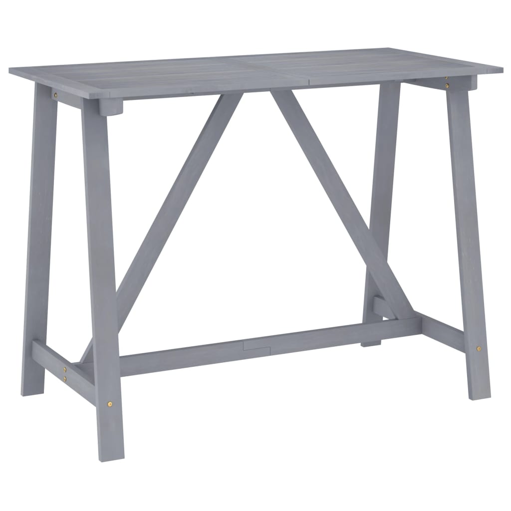 E-shop Multidom Záhradný barový stôl sivý 140x70x104 cm akáciový masív