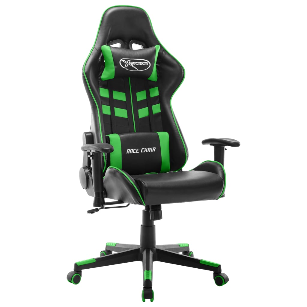 E-shop Multidom Herná stolička čierno-zelená umelá koža