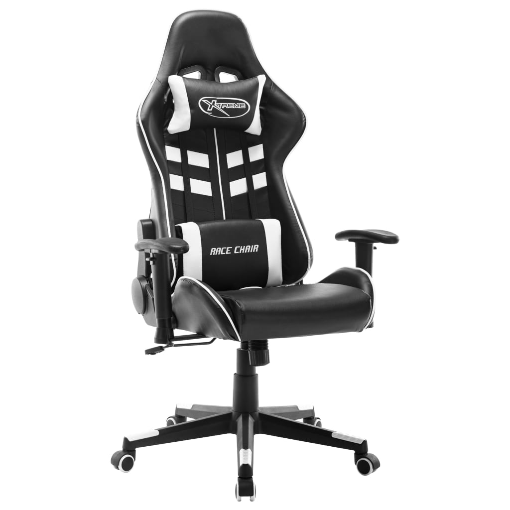 E-shop Multidom Herná stolička čierno-biela umelá koža