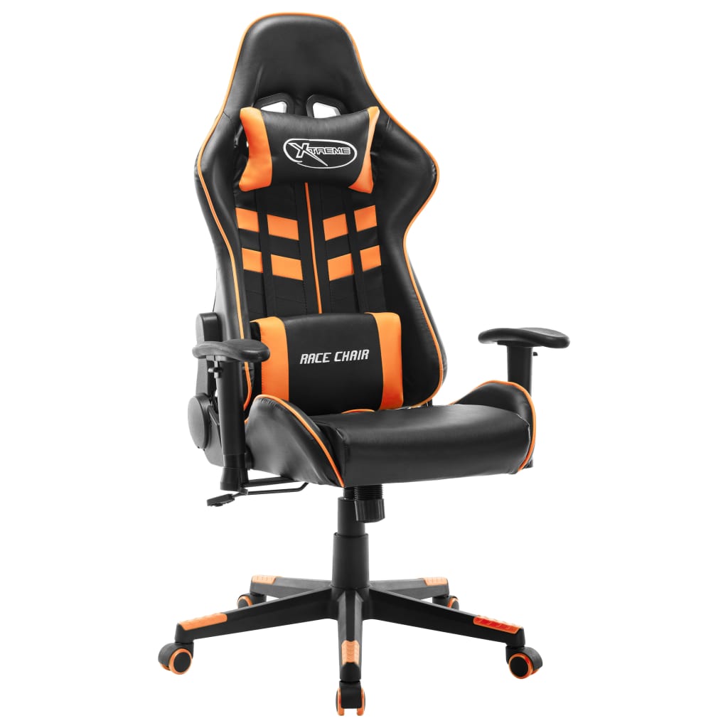 E-shop Multidom Herná stolička čierno-oranžová umelá koža