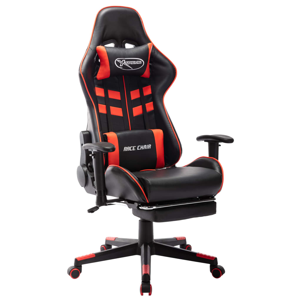 E-shop Multidom Herná stolička s opierkou na nohy čierno-červená umelá koža