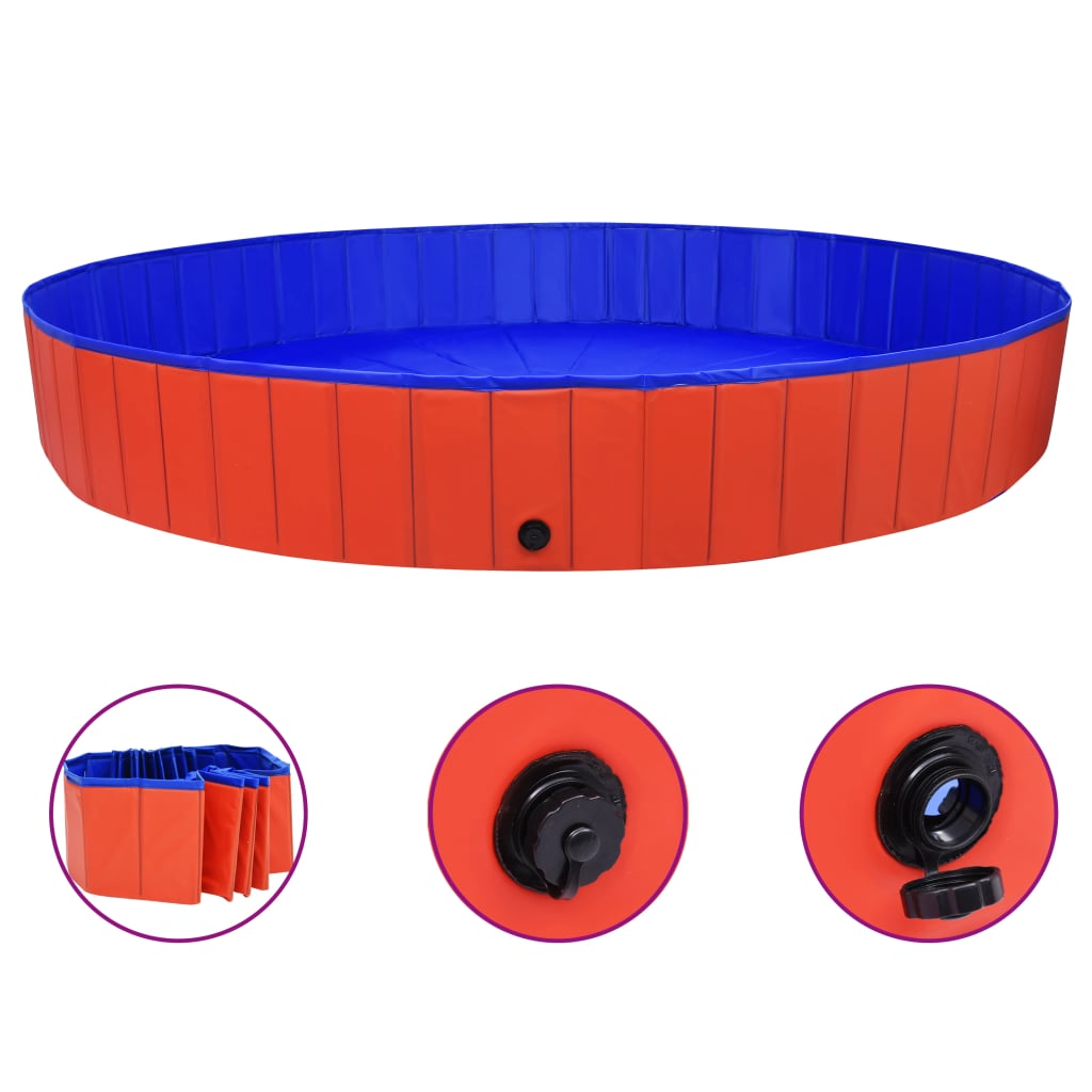 E-shop Multidom Skladací bazén pre psov červený 300x40 cm PVC