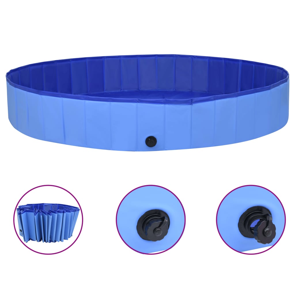 E-shop Multidom Skladací bazén pre psov modrý 300x40 cm PVC