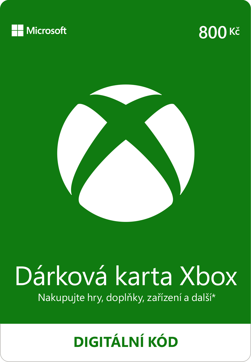 E-shop MICROSOFT ESD XBOX - Dárková karta Xbox 800 Kč K4W-01598