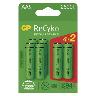 E-shop Nabíjacia batéria GP ReCyko 2700 (AA) 6 ks