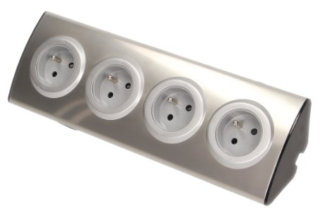 E-shop Povrchová rohová zásuvka ORNO OR-AE-1340, 4x 230V, nerez