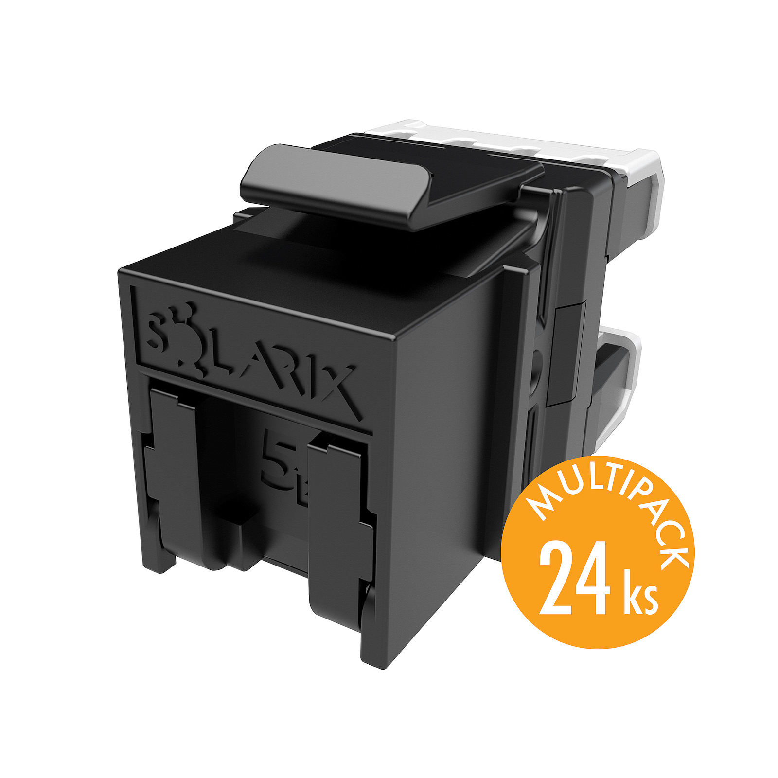 E-shop MULTIPACK 24 ks - rychlozařezávací keystone Solarix CAT5E UTP RJ45 SXKJ-5E-UTP-BK-NA